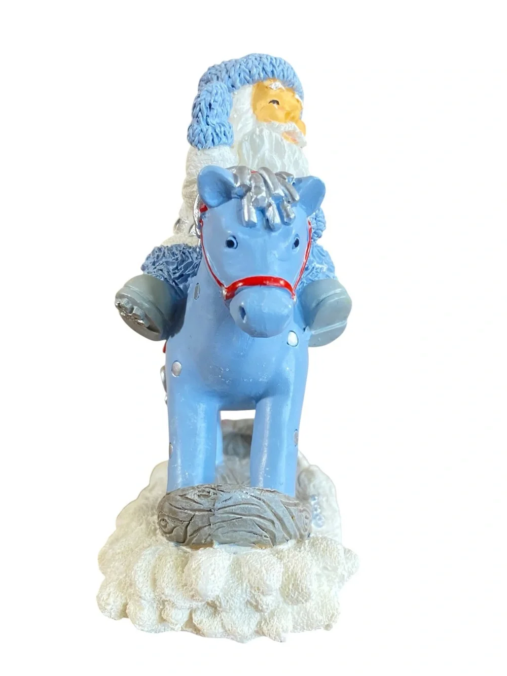 Snow Buddies Santa Rocking Horse Holiday Whimsy Christmas Decor Ceramic Figurine